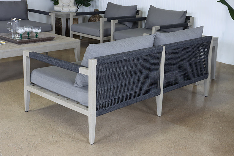 Charcoal & Grey Outdoor Loveseat