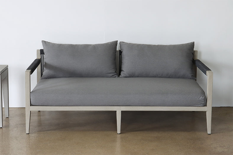 Charcoal & Grey Outdoor Loveseat