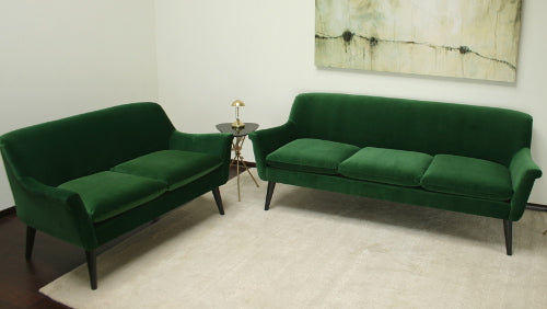 Emerald Green Velvet Sofa