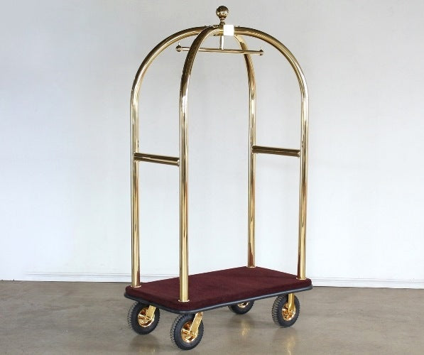 LUG01 Brass Birdcage Style Luggage Cart