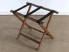 LUG03 Oak Folding Luggage Rack with Black Straps