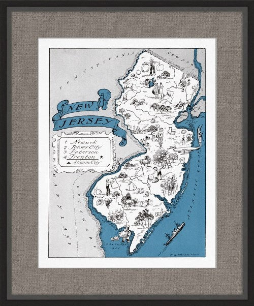 MAP104 Illustrated Map of New Jersey