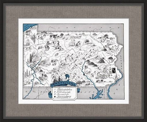 MAP107 Illustrated Map of Pennsylvania