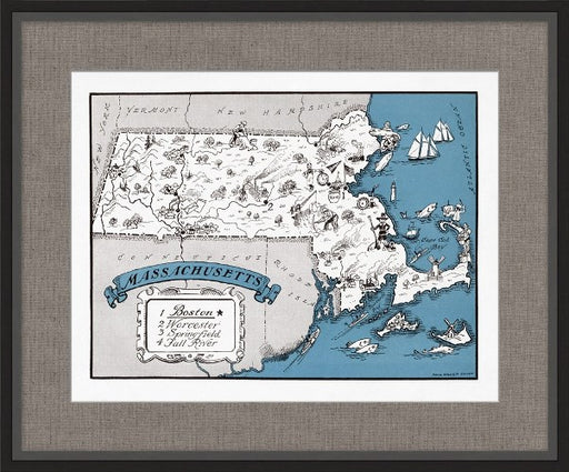 MAP112 Illustrated Map of Massachusetts