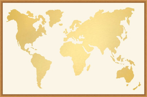 MAP115 Gold Leaf World Map 67W x 44H