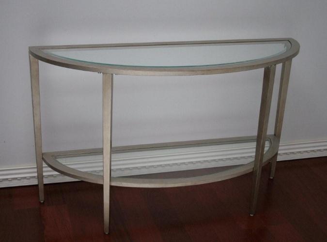 matte silver demilune console 8