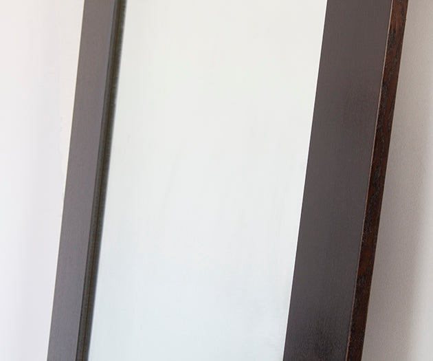 Leaning Floor Mirror With Wide Ebony Border