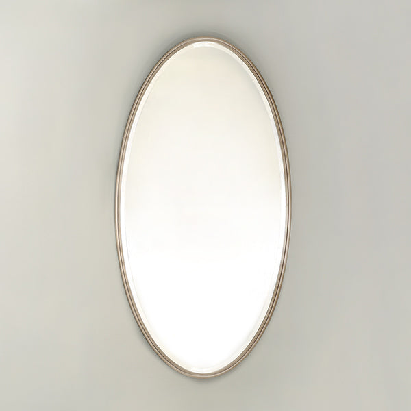 Oval Beveled Mirror w/ Smoked Bronze Frame