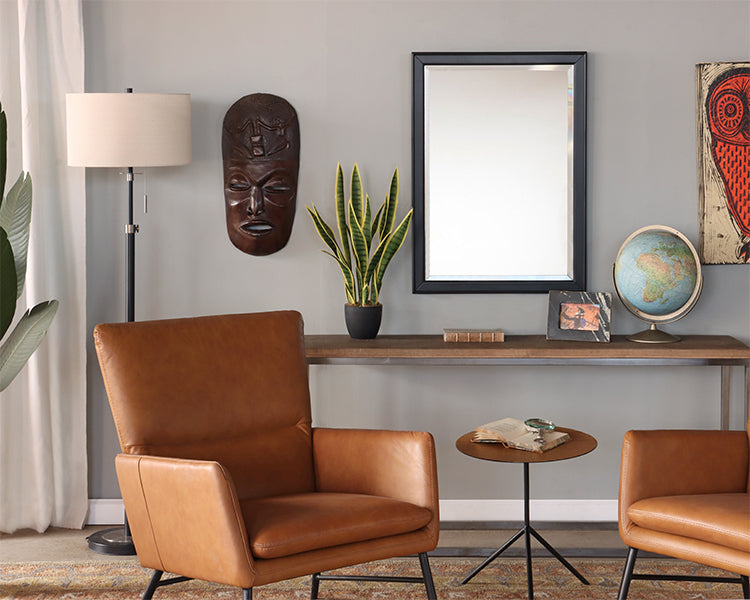 Black Wood Frame w/ Beveled Mirror
