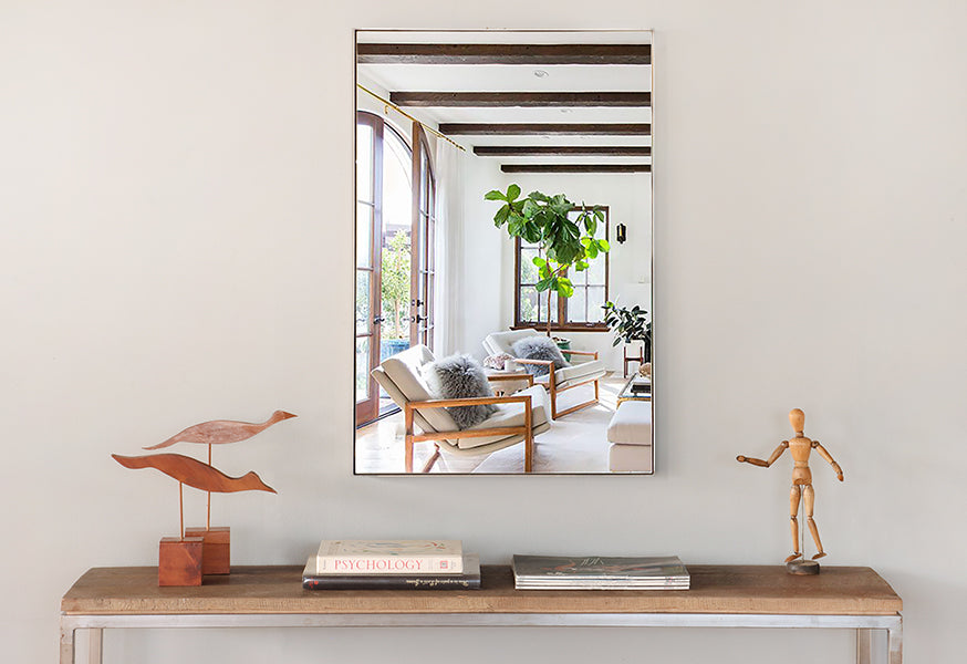 Mirror Wrapped in Brushed Steel Frame