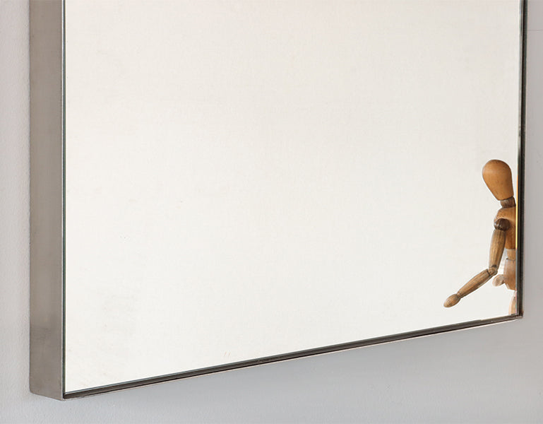 Mirror Wrapped in Brushed Steel Frame
