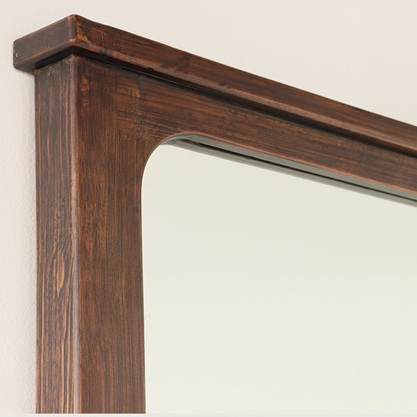Aged Dark Pine Antique Country Style Floor Mirror