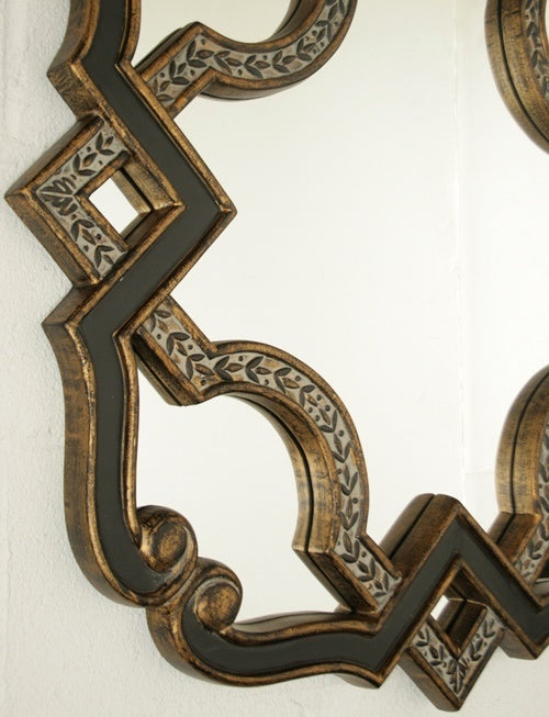 Black Gold Serpentine Mirror