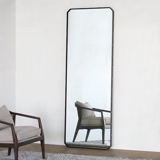 MIR92 Riveted Iron Floor Mirror