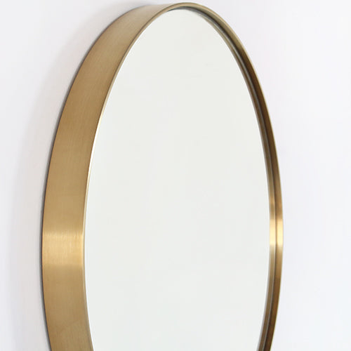 Small Round Polished Brass Mirror