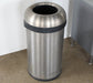 Round Metal Trash Receptacle