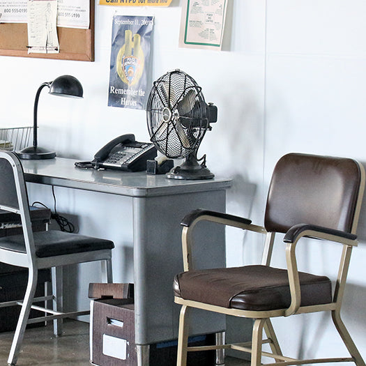 Vintage Black Industrial Table Fan