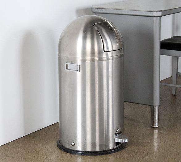 Metal Round Top Step-On Trash Can
