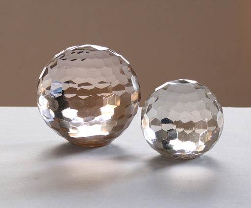 Set of 2 Glass Honeycomb Spheres 