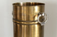 MISC98 Antique Brass Umbrella Stand with Silver Ring Handles