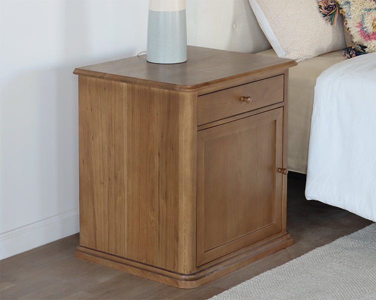 Oak Farmhouse Left Nightstand