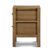 Warm Oak 2 Drawer Simple Night Stand