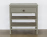 NS46 - Vintage Gray Nightstand with Two Shelves