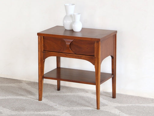 NS72 Mid-Century Walnut and Rosewood Perspecta Nightstand, Vintage 1960's 