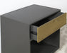 NS85 - Iron Nightstand With Perforated Brass Drawer
