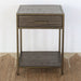 NS86 - Oak Nightstand With Rubbed Bronze Frame