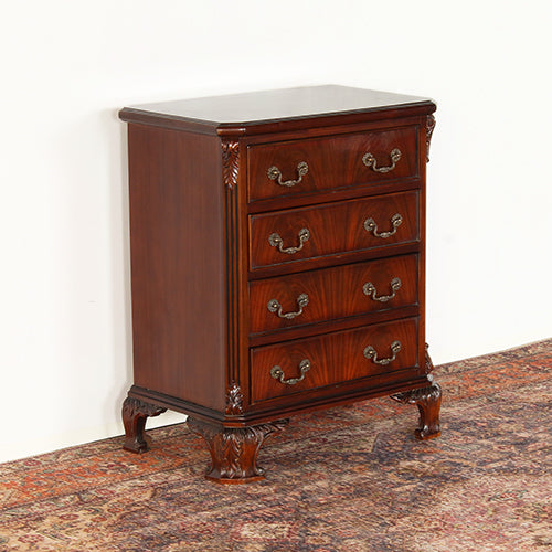 Mahogany Chippendale Four Drawer Nightstand