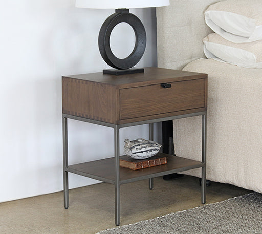 NS89 - Auburn Poplar Nightstand With One Drawer