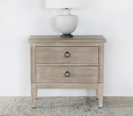 NS91 - Washed Elm Nightstand With 2 Drawers