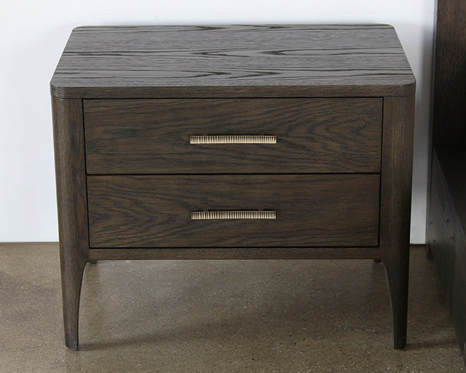 NS93 - Sable Brown Nightstand With Brass Pulls