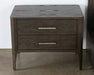 NS93 - Sable Brown Nightstand With Brass Pulls