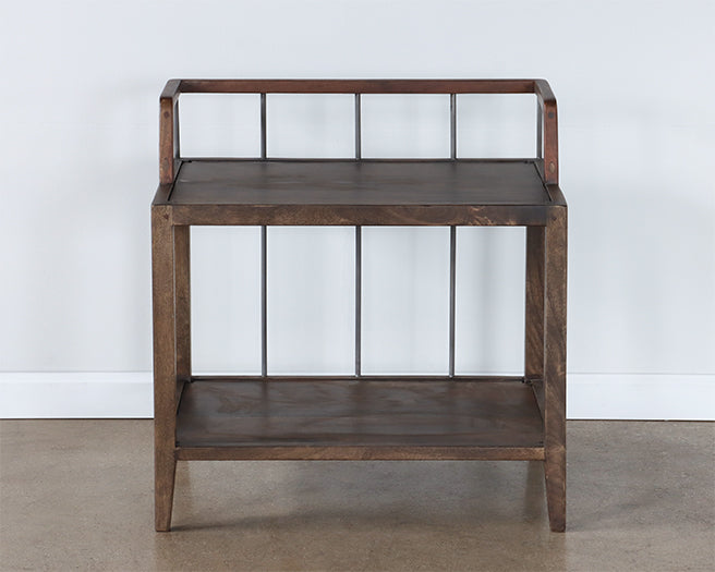 Mango Wood And Iron Rustic Nightstand
