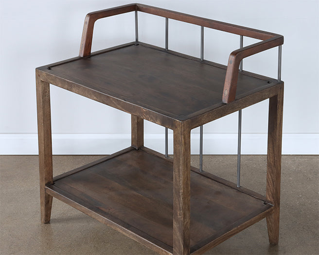 Mango Wood And Iron Rustic Nightstand