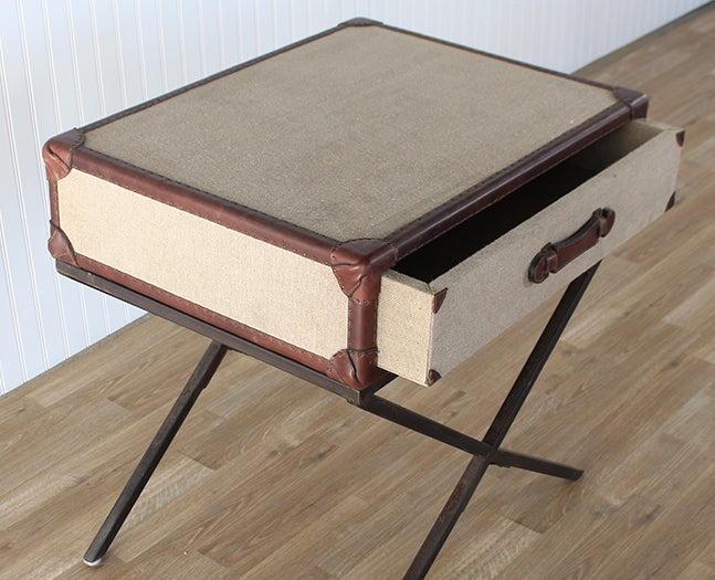 Canvas Wrapped Luggage Table
