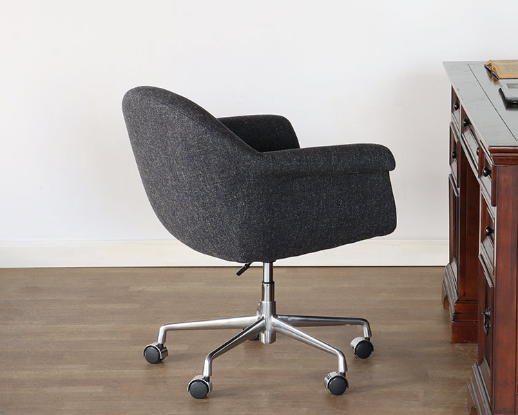 Dark Grey Office Chair on Casters