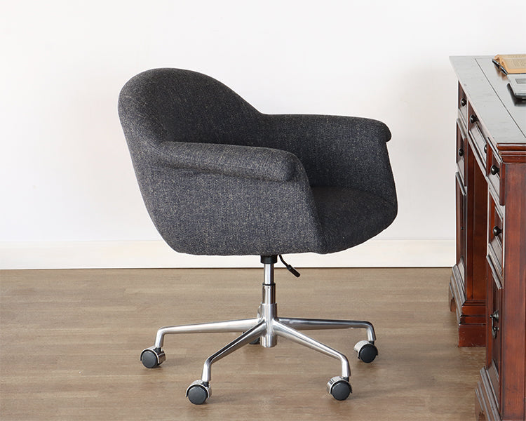 Dark Grey Office Chair on Casters