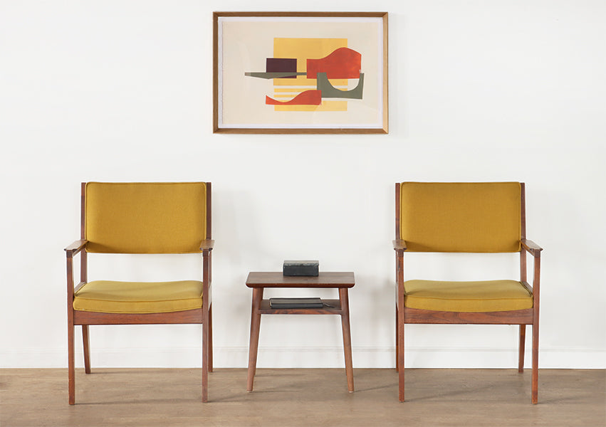 Vintage Yellow Mid Century Armchair