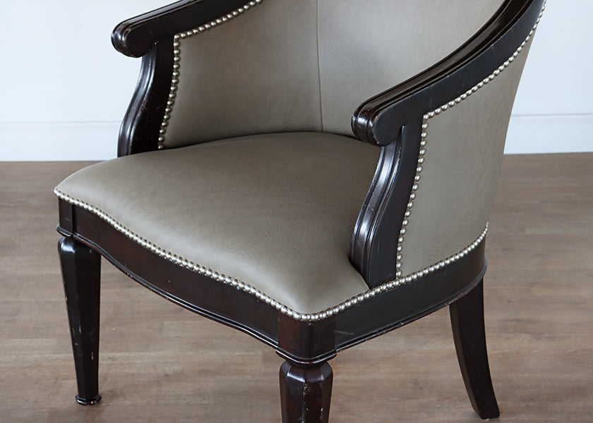 Stone Grey Upholstered Barrel Chair