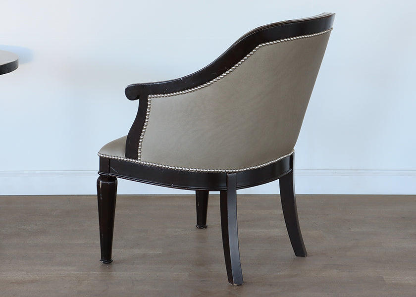 Stone Grey Upholstered Barrel Chair