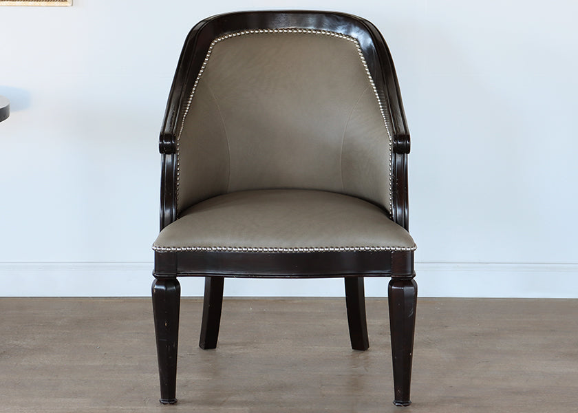 Stone Grey Upholstered Barrel Chair