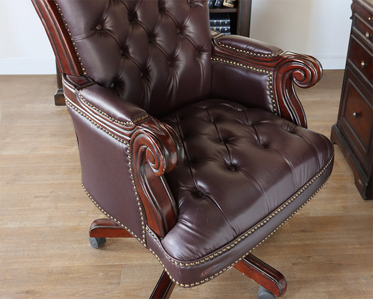 Burgundy Tufted Executive Chair