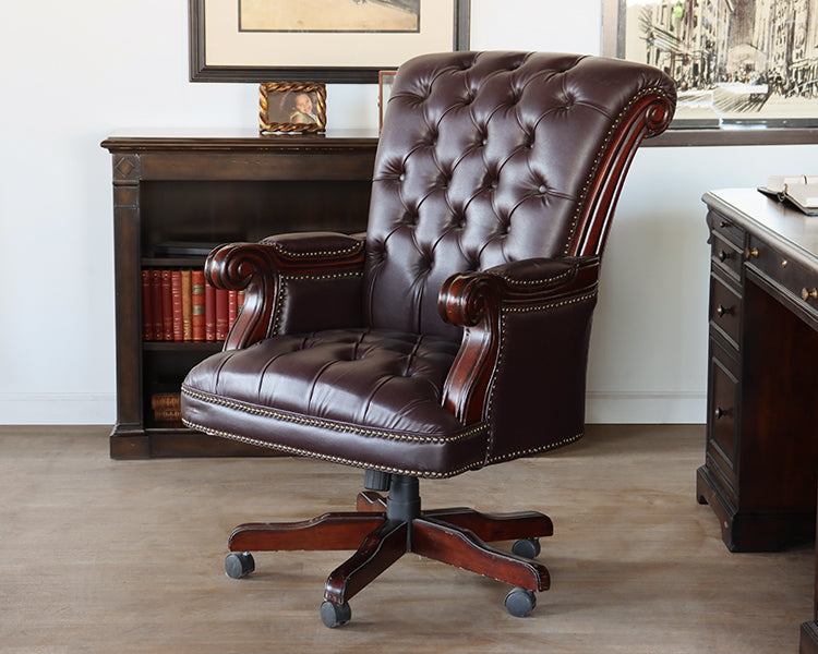Burgundy Tufted Executive Chair