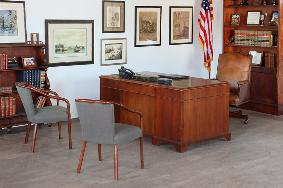 Distressed Brown Leather Executive Chair