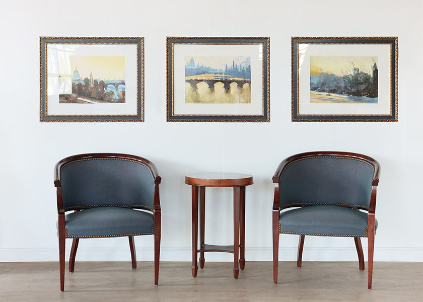 Upholstered Barrel Chair with Wood Frame