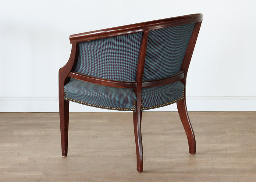 Upholstered Barrel Chair with Wood Frame