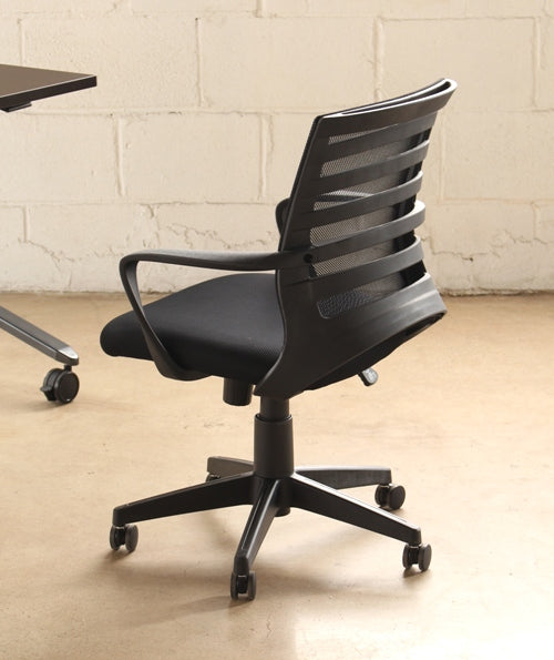 Mid-Back Swivel Tilt Black Mesh Chair